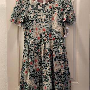 LuLaRoe Amelia NWT 3X Jacquard print dress.